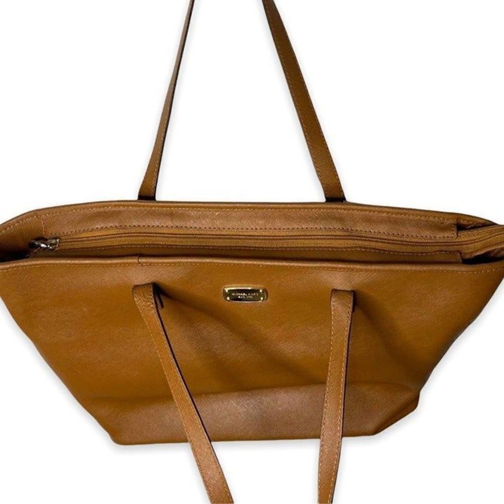 Michael Kors Jet Set Medium Sarriano Brown Travel Tote Bag Leather Shoulder Bag - Picture 6 of 9